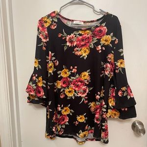 Twelve Month Belle Sleeve Floral Top